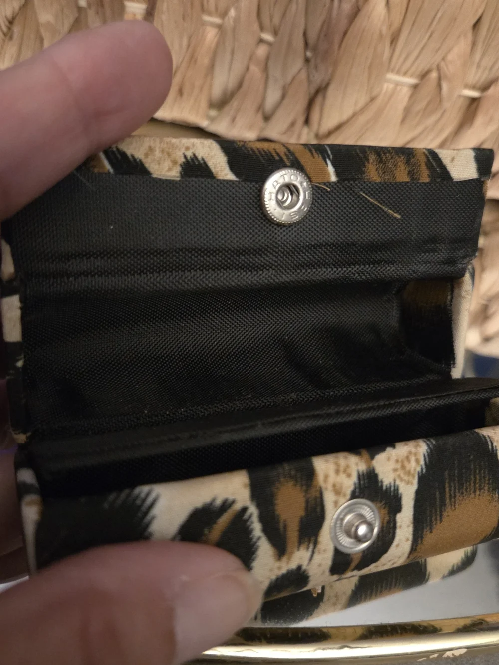 Leopard Print Double Lipstick Holder Travel Case Snap Closure